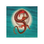 Red Eastern Dragon - Mythical Fantasy Creature Wood Wall Art