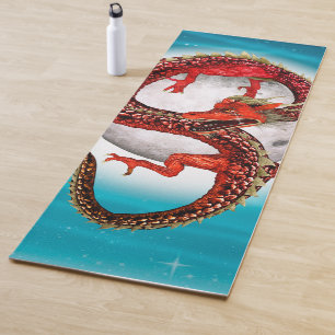 Red Eastern Dragon - Mythical Fantasy Creature Yoga Mat