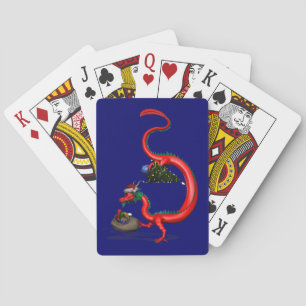 Red Eastern Dragon Poker Cards