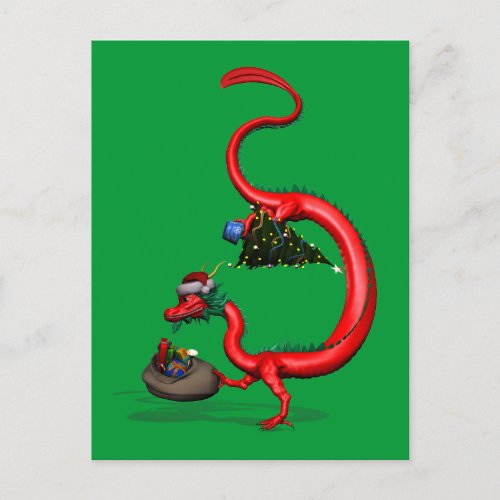 Red Eastern Dragon Postcard