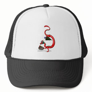 Red Eastern Dragon Trucker Hat