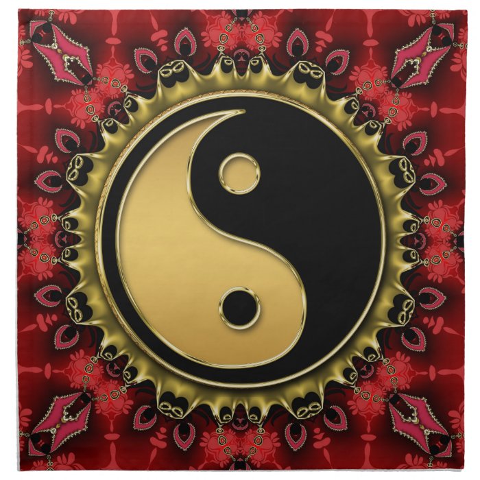 Red Eastern Home Decor YinYang New Age Napkin