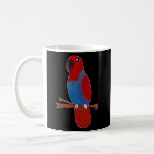 Red Eclectus Parrot Female Bird Drawing Coffee Mug