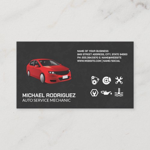 Red Economy Car  Auto Services Business Card