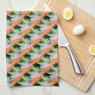 Red Eft Orange Salamander Animal Pattern Kitchen Towel