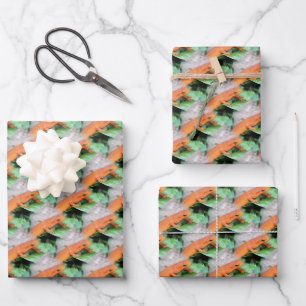 Red Eft Orange Salamander Animal Pattern  Wrapping Paper Sheets