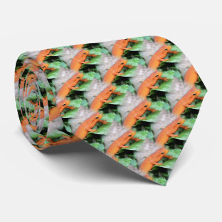 Red Eft Orange Salamander Nature Pattern Neck Tie