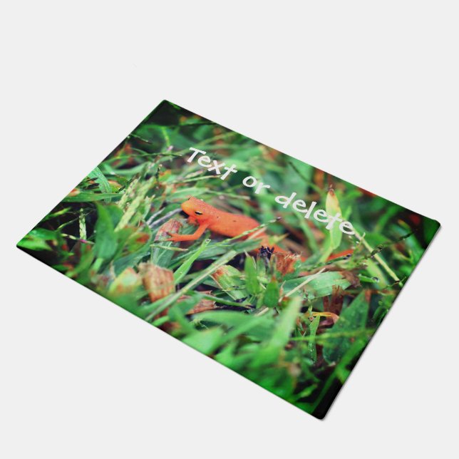 Red Eft Orange Salamander Nature Personalized Doormat (Angled)