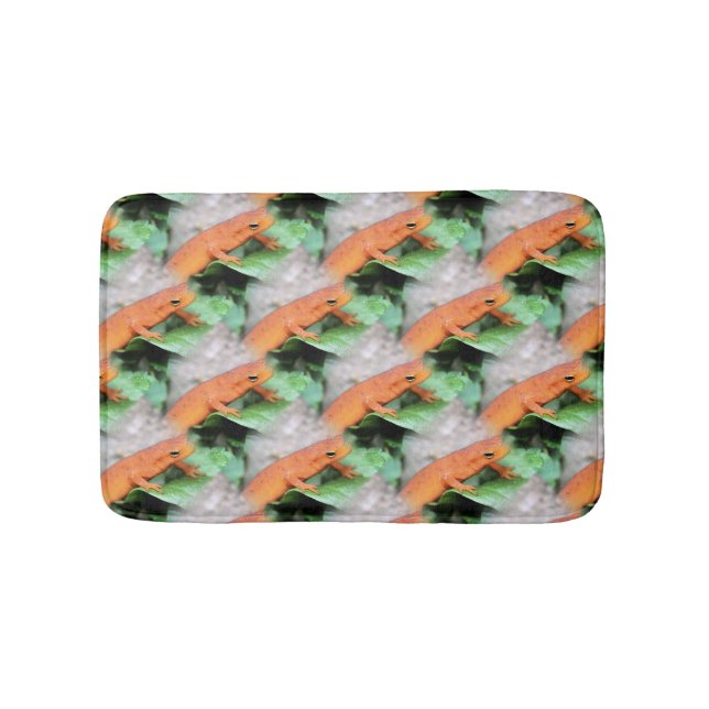 Red Eft Salamander Animal Nature Pattern Bathroom Mat (Front)