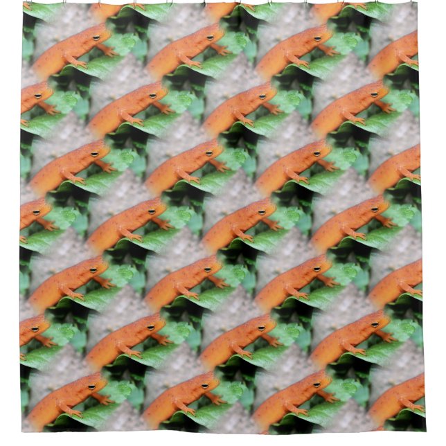 Red Eft Salamander Nature Pattern  Shower Curtain (Front)