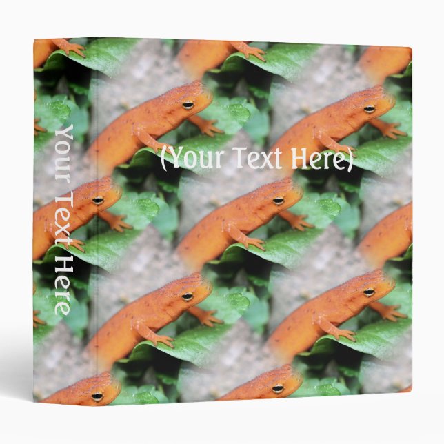 Red Eft Salamander Nature Personalized Binder (Front/Spine)