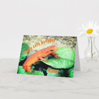 Red Eft Salamander Personalized Birthday  Card