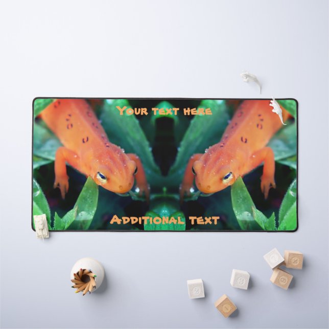 Red Eft Salamander Raindrop On Eye Personalized  Desk Mat (Kids Table)