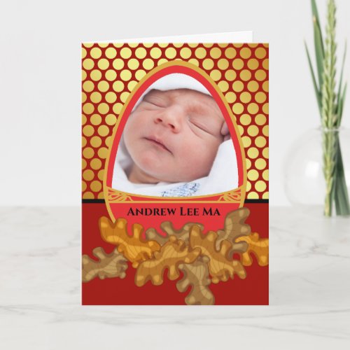Red Egg and Ginger Celebration for Baby Add Photo Card