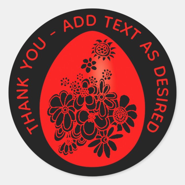 Red EGG Ginger Party Sticker Red Black Customized (Front)
