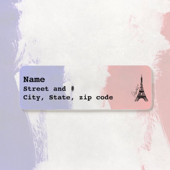 Red Eiffel Tower on tricolor Label (Creator Uploaded)