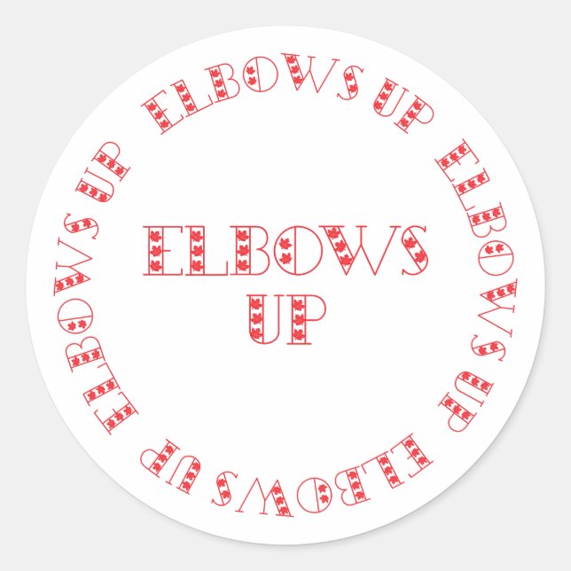 Red Elbows Up Classic Round Sticker (Front)