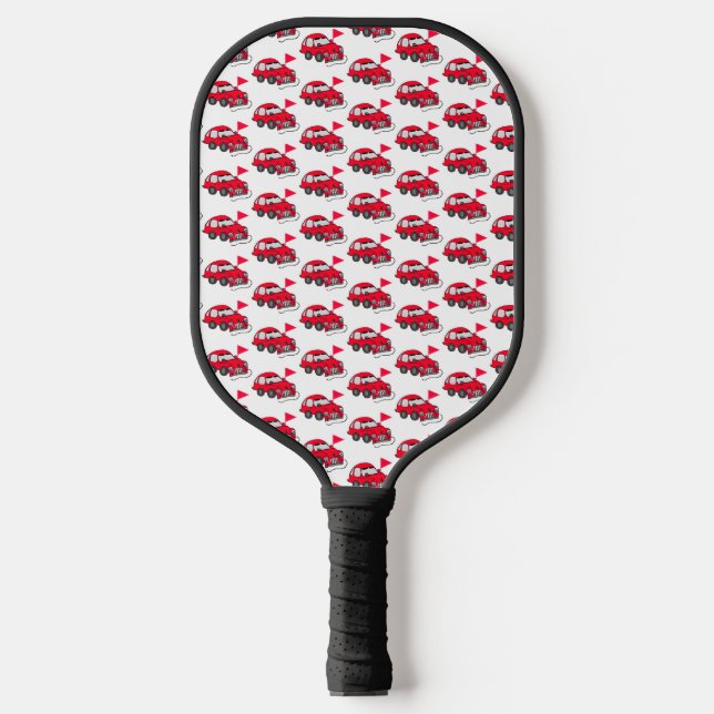 Red Electric Car Pickleball Paddle (Front)