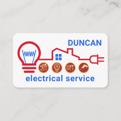 Red Electric Circuit Wiring Home Business Card
