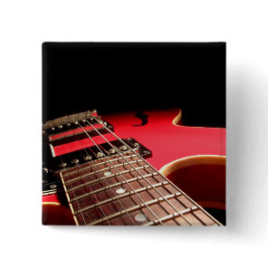 Red Electric Guitar Button