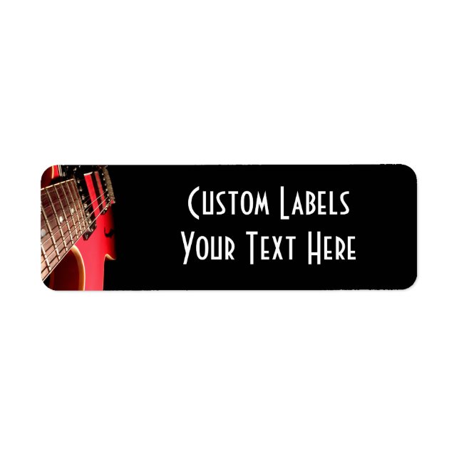 Red Electric Guitar Photo - PERSONALIZE Label (Front)
