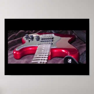 Red Electric Guitar Poster