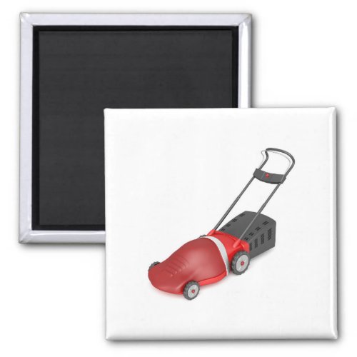 Red electric lawn mower magnet