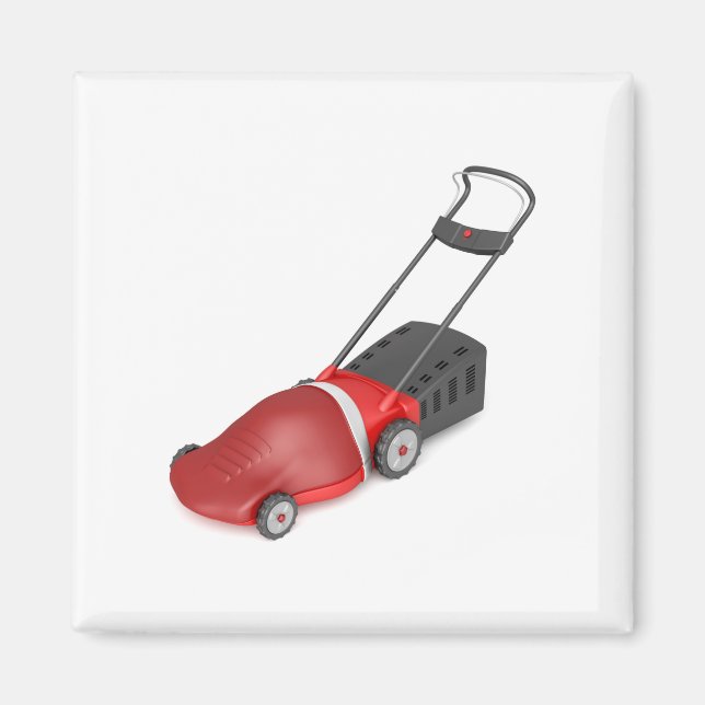 Red electric lawn mower magnet (Front)