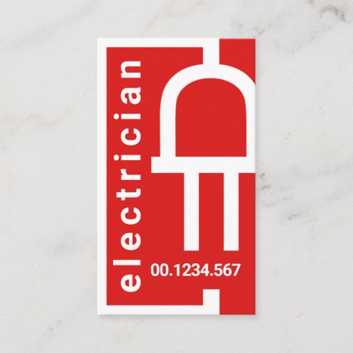 Red Electric Power Plug Cable Business Card