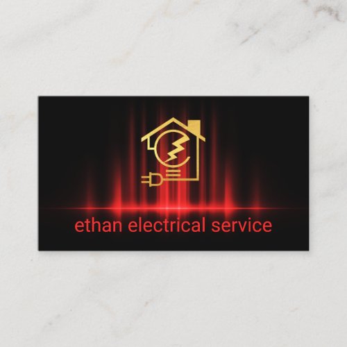 Red Electrical Wave Electrician Repairs Business Card