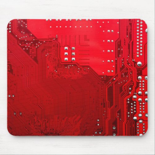red electronic circuit motherboard pattern texture mouse pad
