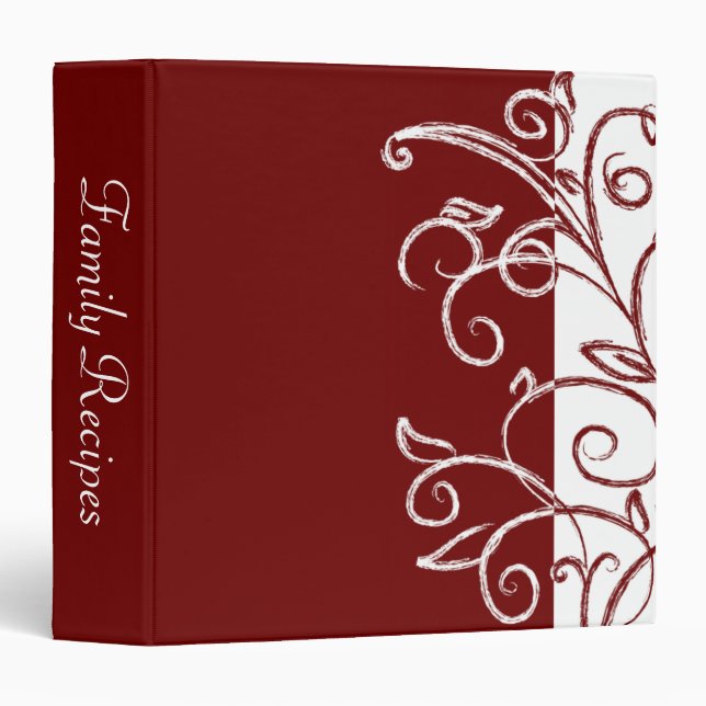Red Elegance 3 Ring Binder (Front/Spine)