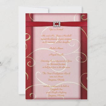 Red Elegance Invitations by SasiraInk at Zazzle
