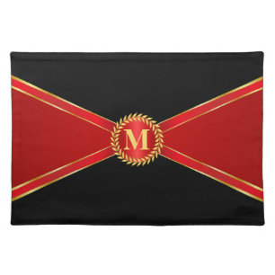 Red Elegance Monogram Placemat