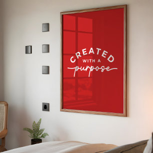 Red Elegant Christian Quote Poster