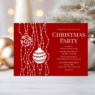 Red Elegant Christmas Party Corporate Holiday Foil Invitation