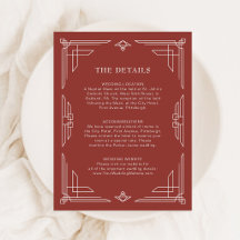 Red Elegant Classic Holiday Wedding Guest Details