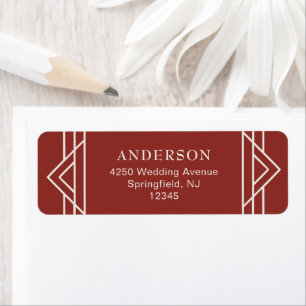 Red Elegant Classic Holiday Wedding Label