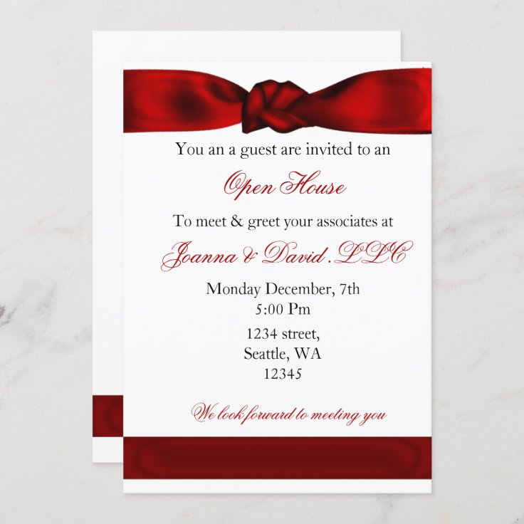 red elegant Corporate party Invitation | Zazzle