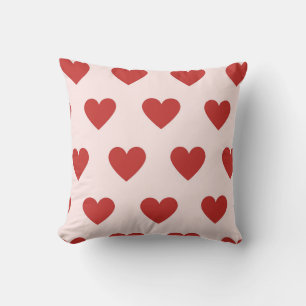 Red Elegant Cute Cozy Modern Romantic Chic Heart Throw Pillow