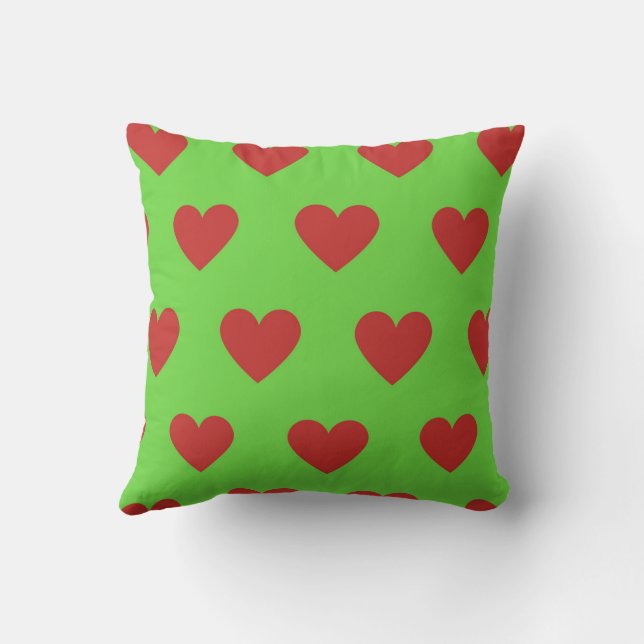 Red Elegant Cute Cozy Modern Romantic Chic Heart Throw Pillow (Back)