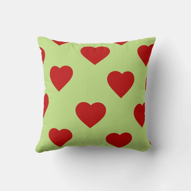 Red Elegant Cute Cozy Modern Romantic Chic Heart  Throw Pillow (Back)