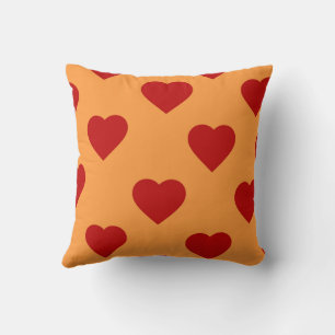 Red Elegant Cute Cozy Modern Romantic Chic Heart Throw Pillow