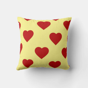 Red Elegant Cute Cozy Modern Romantic Chic Heart Throw Pillow