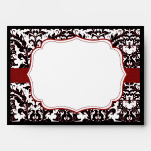 Red Elegant Damask Customizable Envelope