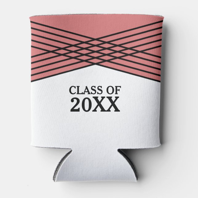 Red Elegant Deco Graduation Can Cooler (Front)