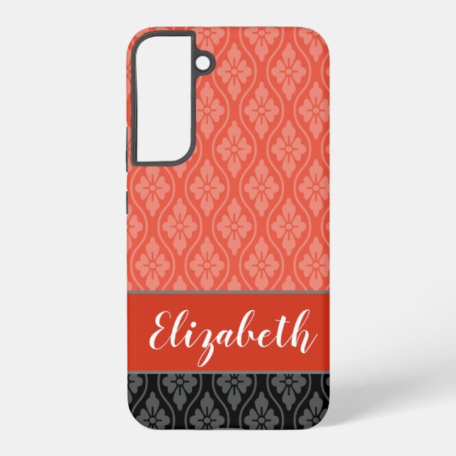 Red Elegant Japanese Tatewaku Pattern Samsung Galaxy Case (Back)