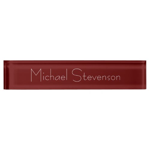 Red Elegant Modern Business Desk Nameplate