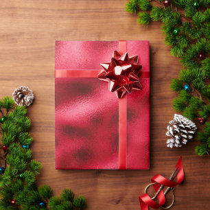Red Elegant Modern Satin Look Pretty Wrapping Paper