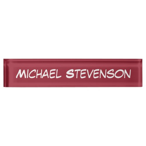 Red Elegant Modern Stylish Business Nameplate
